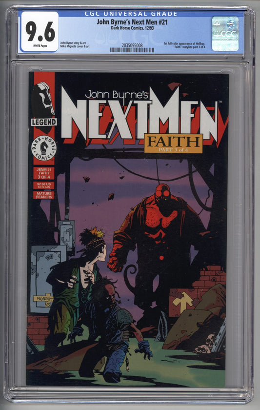 John Byrne's Next Men #21  CGC 9.6  1st full-color appearance of Hellboy
