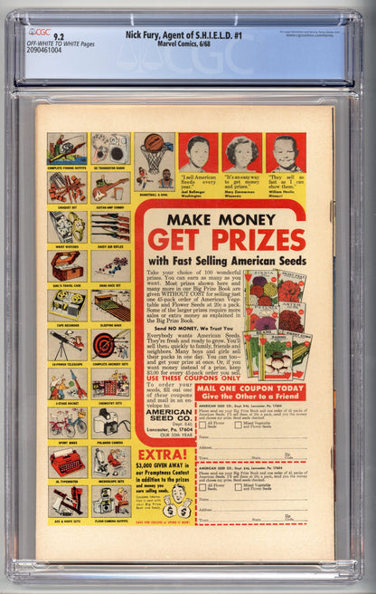 Nick Fury Agent of Shield #1  CGC 9.2