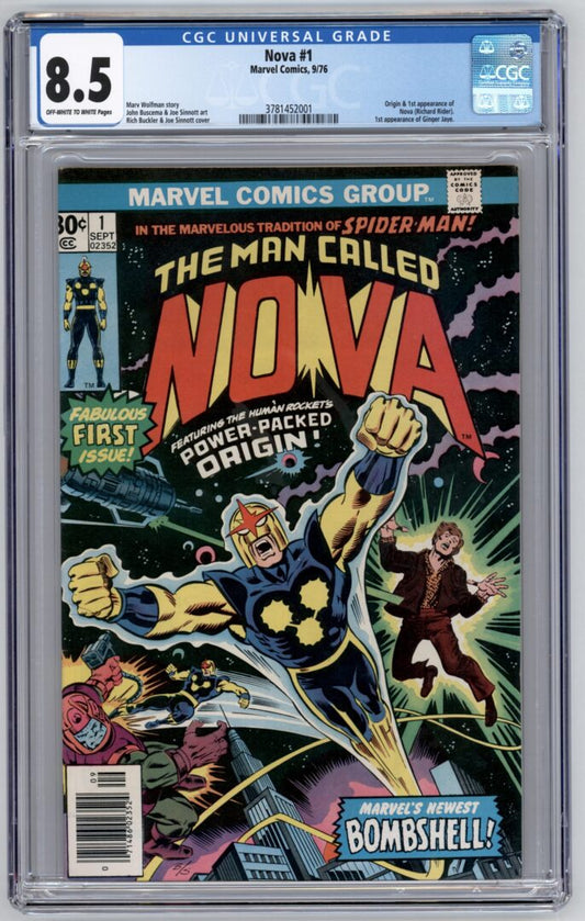 Nova #1  CGC 8.5  Origin & 1st Appearance of Nova