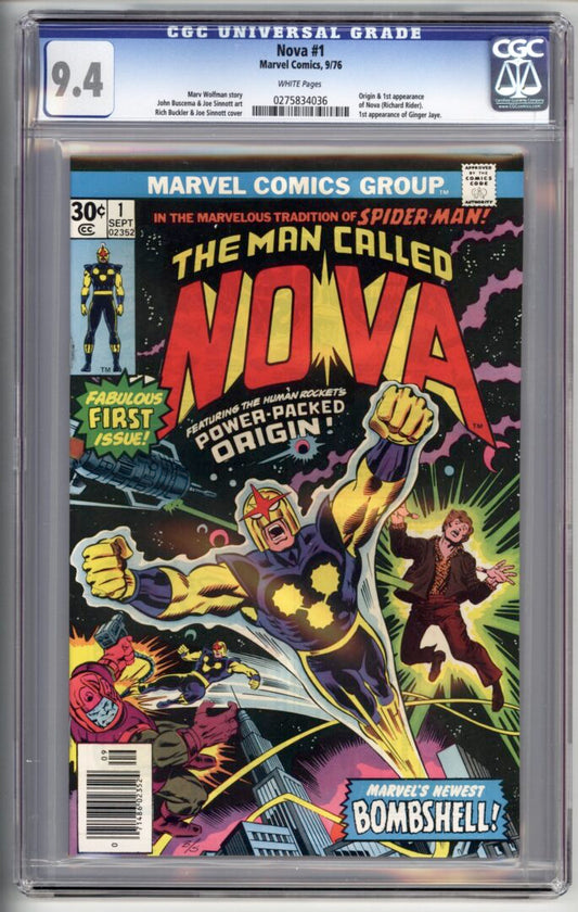 Nova #1  CGC 9.4  Origin and 1st appearance of Nova