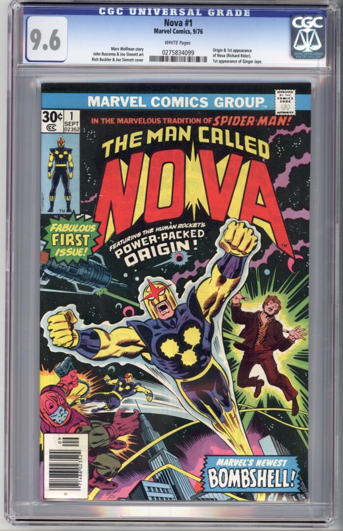 Nova #1  CGC 9.6 Origin and 1st appearance of Nova