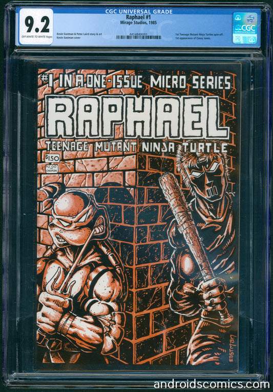 Raphael #1  CGC 9.2  1st App. of Casey Jones