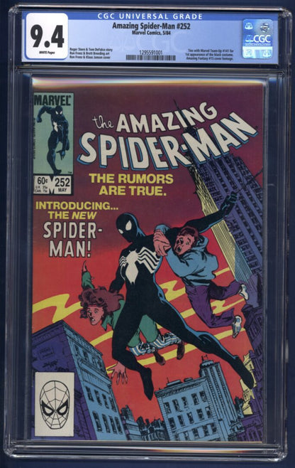 Amazing Spider-Man #252  CGC 9.4  Ties with Marvel Team-Up #141  for 1st appearance of the black costume.
