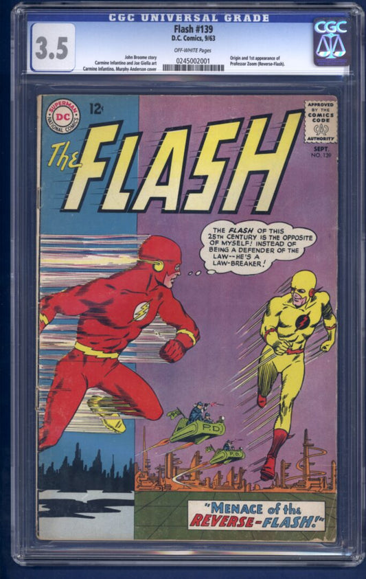 Flash #139  CGC 3.5  1st. appearance of Professor Zoom (Reverse Flash).