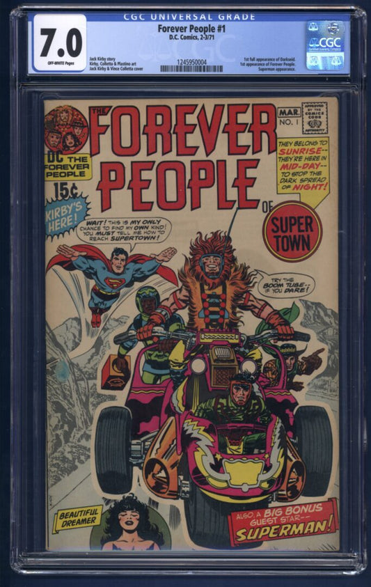 Forever People # 1  CGC 7.0  1st Full appearance of Darseid