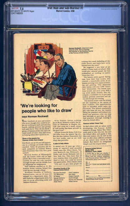 Iron Man and Sub-Mariner #1  CGC 7.5