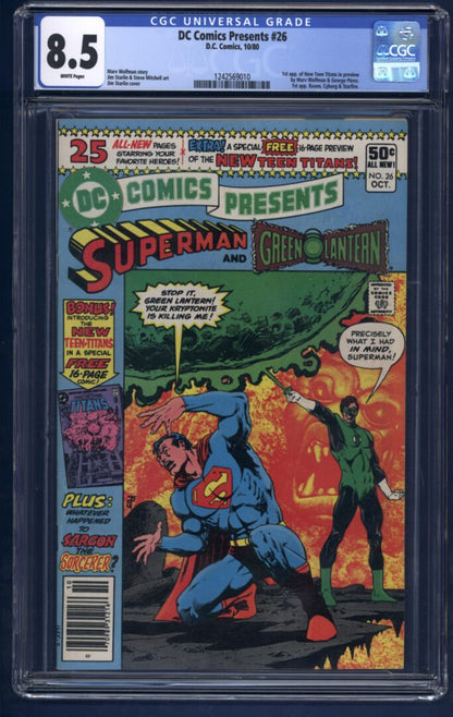 DC Comics Presents #26  CGC 8.5  1st appearance of Raven, Cyborg, and Starfire
