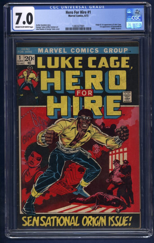 Hero for Hire #1  CGC 7.0  Origin and 1st appearance of Luke Cage
