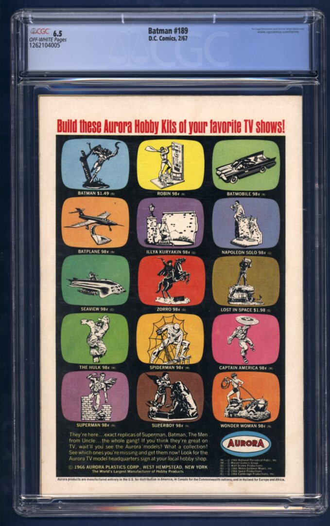 Batman #189  CGC 6.5  1st Silver age appearance of the Scarecrow