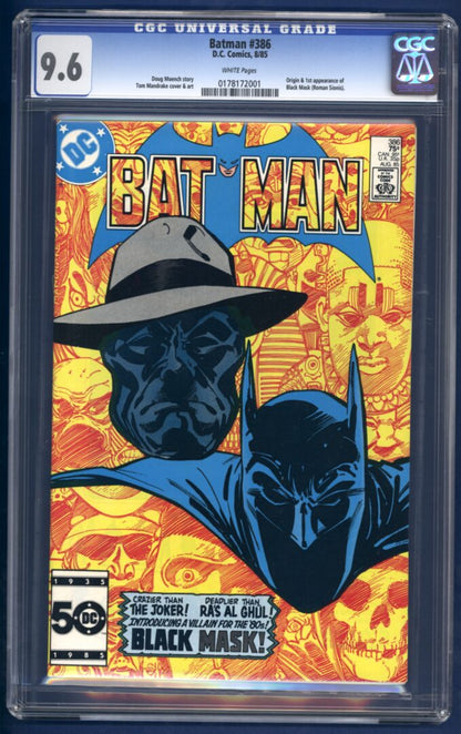 Batman #386  CGC 9.6  Origin & 1st appearance of Black Mask