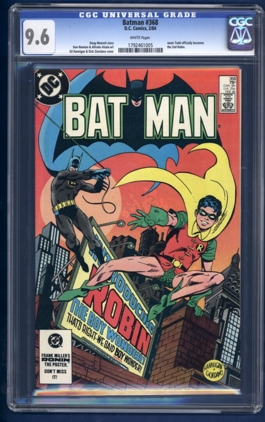 Batman #368  CGC 9.6  Jason Todd officially becomes the 2nd Robin