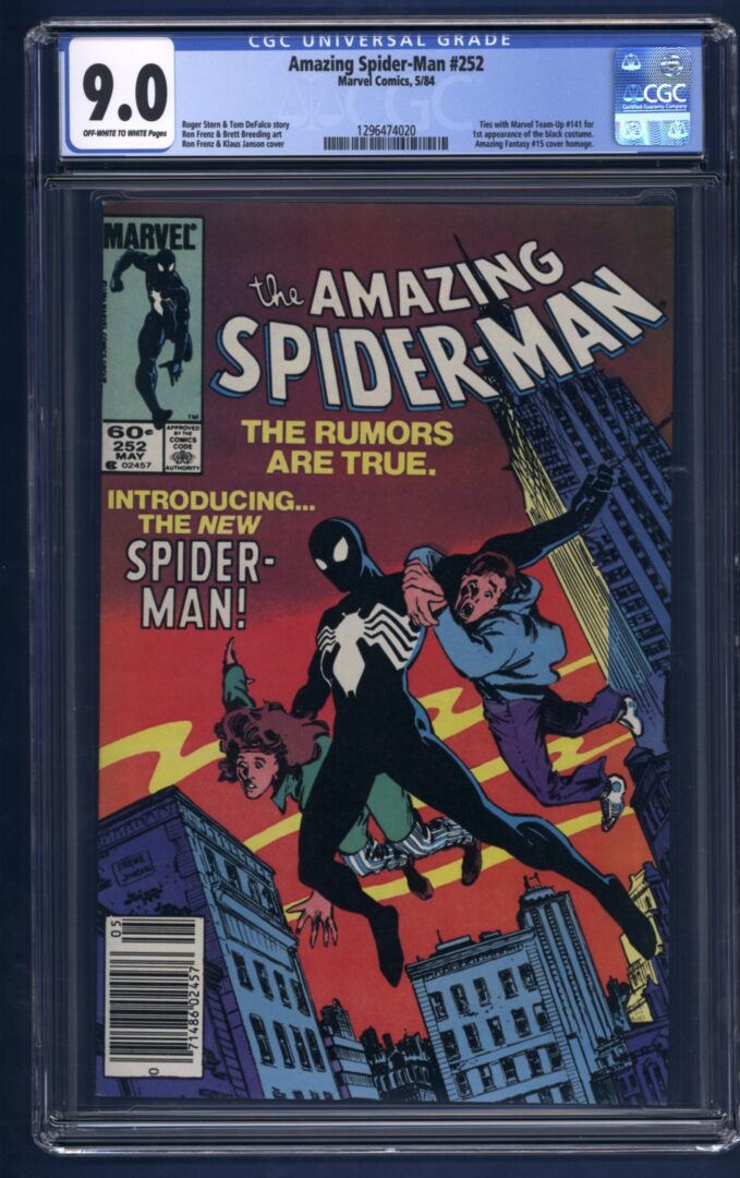 Amazing Spider-Man #252  CGC 9.0  Ties with Marvel Team-Up #141 for the 1st appearance of the black costume.