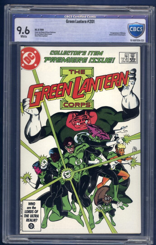 Green Lantern #201  CBCS 9.6  1st appearance of Kilowog