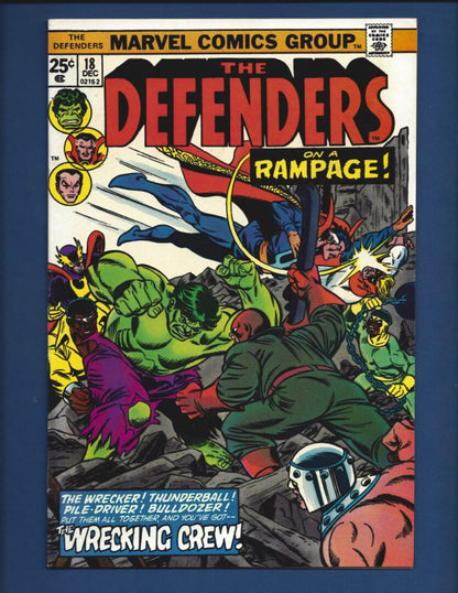 Defenders #18  FN/VF  Origin and 1st full appearance of the Wrecking Crew
