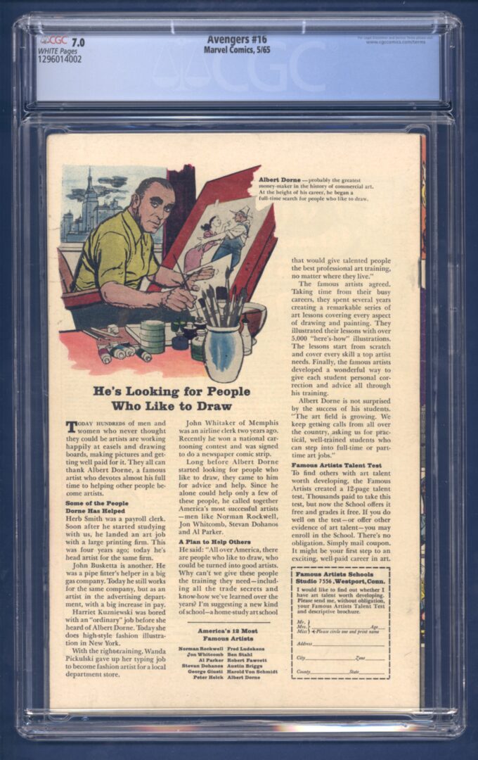 Avengers #16  CGC 7.0