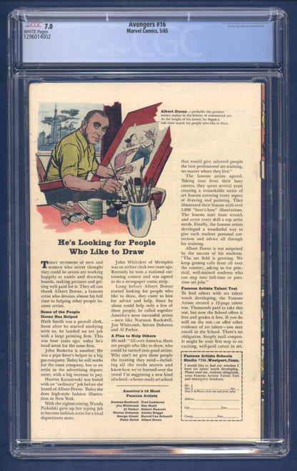 Avengers #16  CGC 7.0