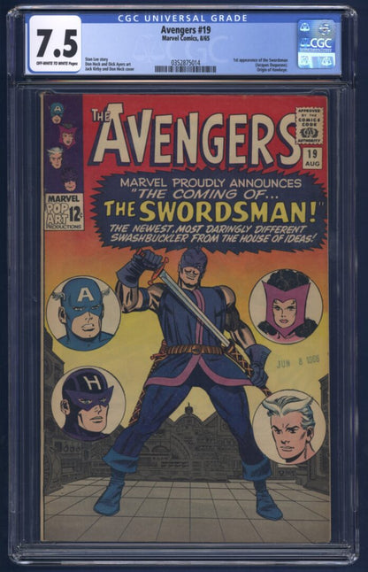 Avengers #19  CGC 7.5  1st appearance of the Swordsman