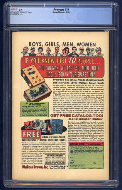 Avengers #19  CGC 7.5  1st appearance of the Swordsman