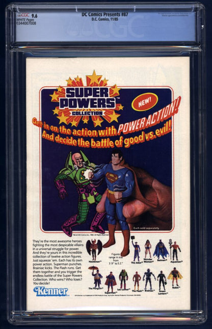 DC Comics Presents #87  CGC 9.6  Origin and 1st appearance of Superboy-Prime