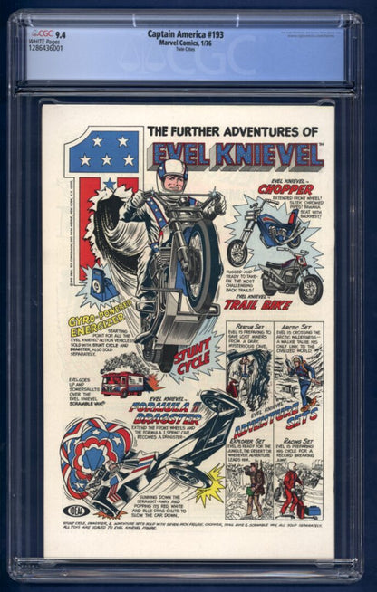 Captain America #193  CGC 9.4  Twin Cities Pedigree  1st Appearance of Madbomb