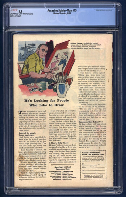 Amazing Spider-Man #15  CGC 4.5  1st appearance of Kraven