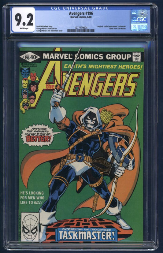 Avnegers #196  CGC 9.2  Origin and 1st full appearance of Taskmaster