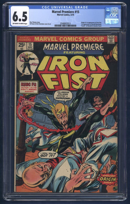 Marvel Premiere #15  CGC 6.5  1st appearance of Iron Fist