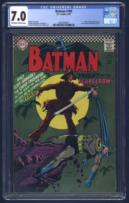Batman #189  CGC 7.0  1st Silver age appearance of the Scarecrow