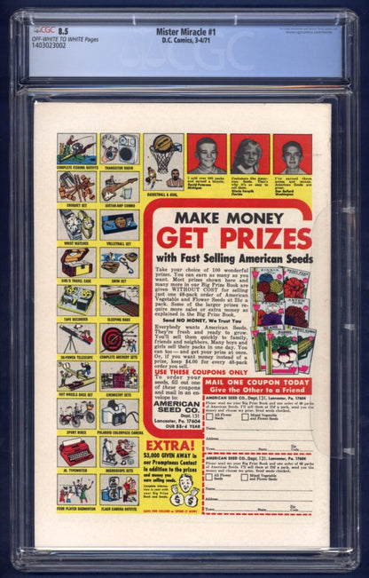 Mister Miracle #1  CGC 8.5  1st appearance of Mister Miracle