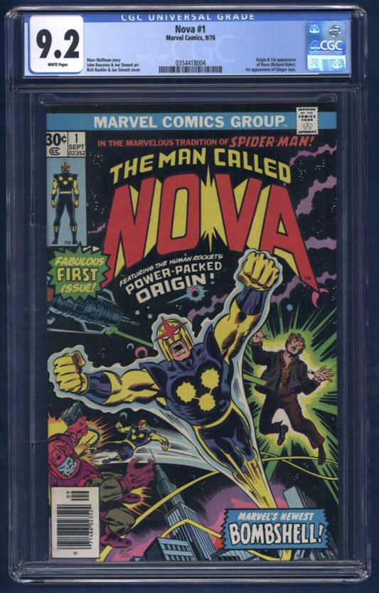 Nova #1  CGC 9.2  Origin & 1st appearance of Nova