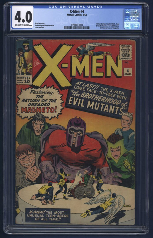 X-Men #4  CGC 4.0 1st app. of Quicksilver and Scarlet Witch