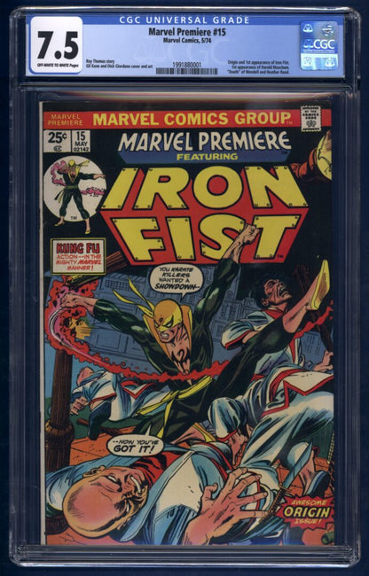 Marvel Premiere #15  CGC 7.5  Origin and 1st appearance of Iron Fist