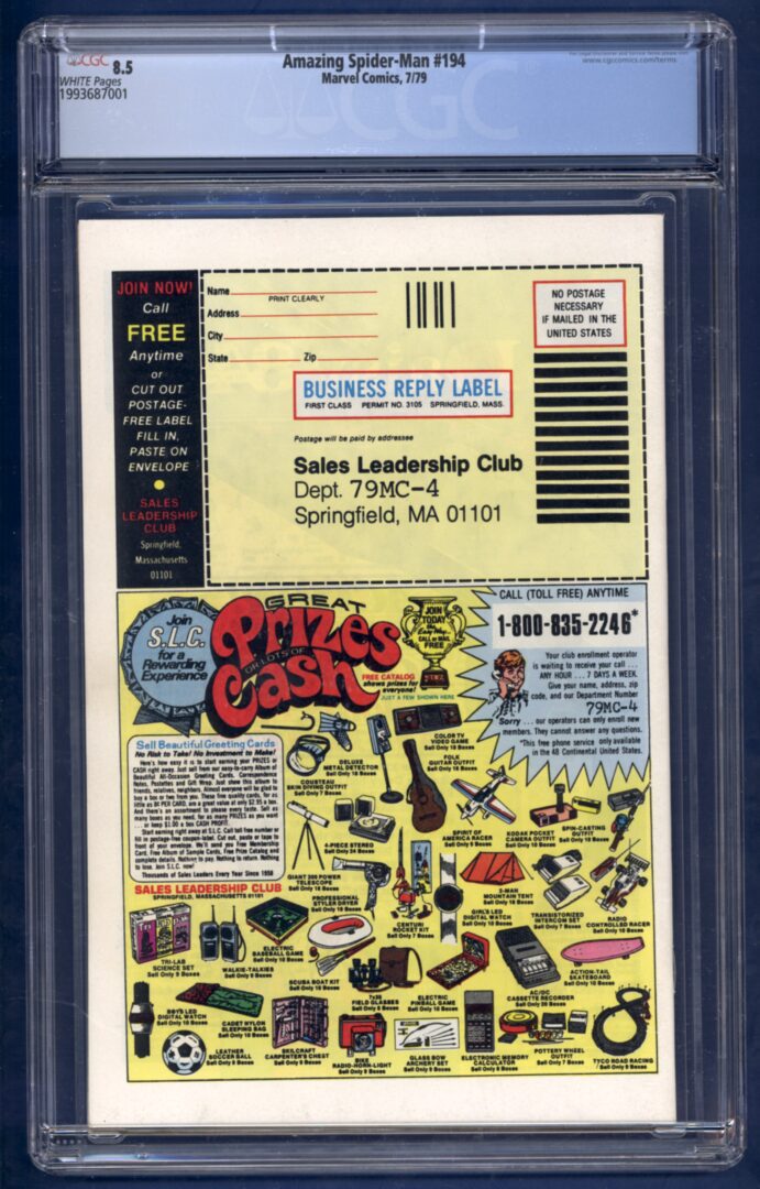 Amazing Spider-Man #194  CGC 8.5  1st appearance of Black Cat