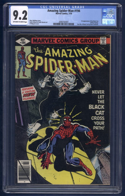 Amazing Spider-Man #194  CGC 9.2  1st appearance of Black Cat