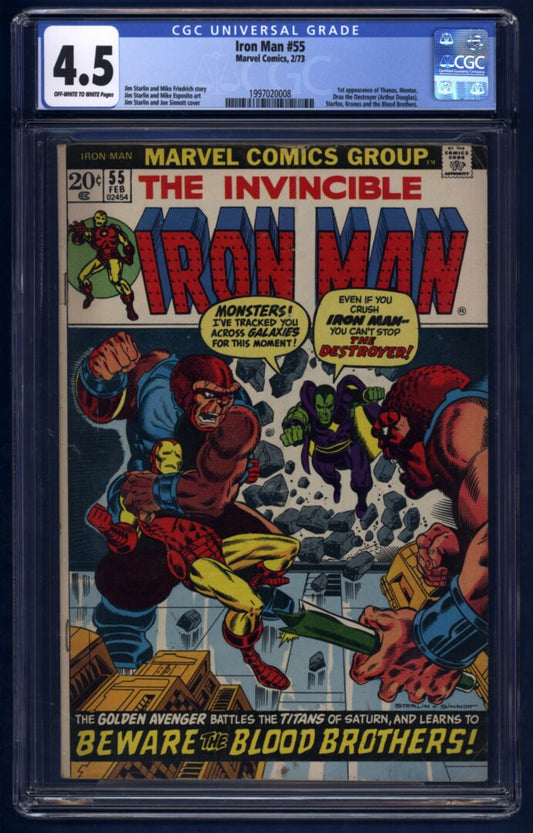 Iron Man #55  CGC 4.5  1st appearance of Thanos