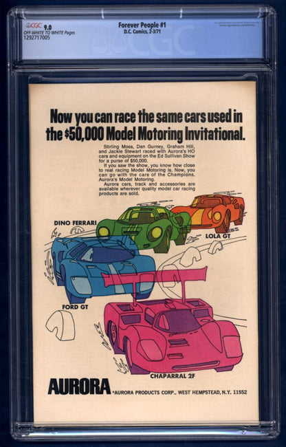 Forever People #1  CGC 9.0  1st full appearance of Darkseid