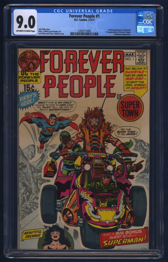Forever People #1  CGC 9.0  1st full appearance of Darkseid