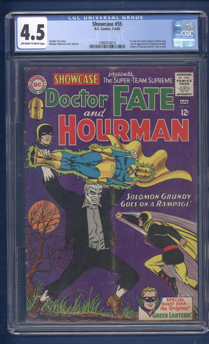 Showcase #55  CGC 4.5  1st GA Green Lantern in Silver Age  1st SA app. of Solomon Grundy