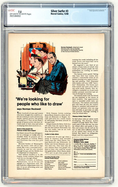 Silver Surfer #3  CGC 7.5  1st App. of Mephisto