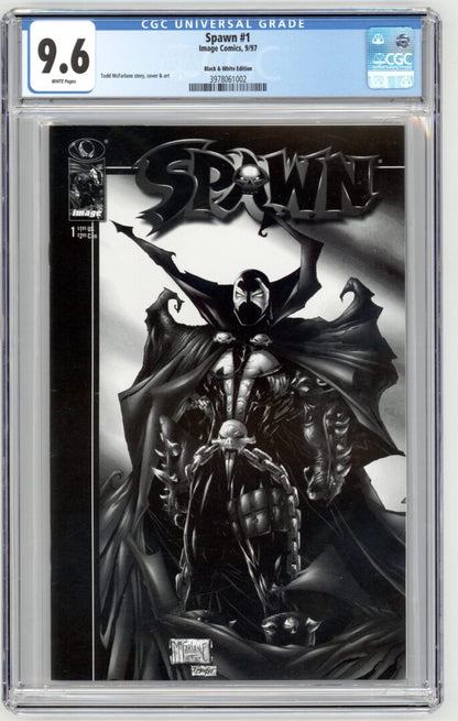 Spawn #1  Black & White Edition  CGC 9.6