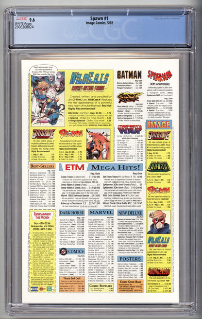 Spawn #1  CGC 9.6  1st appearance of Spawn