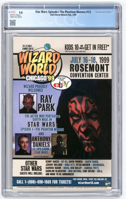 Star Wars  Episode IThe Phantom Menace #1/2  CGC 9.8  1st App. of Qui-Gon Jinn