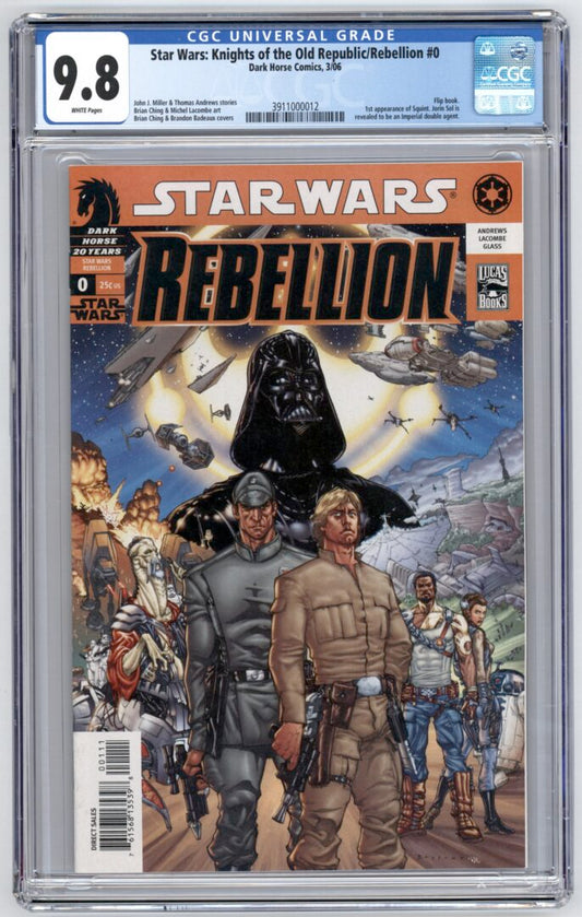 Star Wars Knights of the Old Republic/Rebellion #0  CGC 9.8  1st App. of Squint