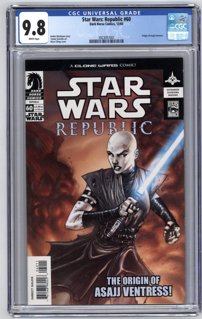 Star Wars Republic #60  CGC 9.8 Origin of Asajj Ventress