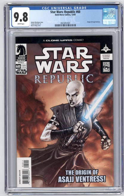 Star Wars Republic #60  CGC 9.8 Origin of Asajj Ventress