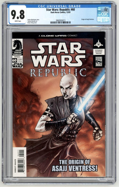 Star Wars: Republic #60  CGC 9.8  Origin of Asajj Ventress