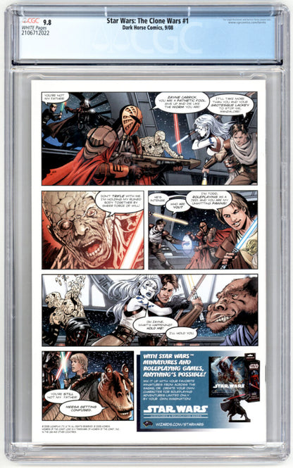 Star Wars: The Clone Wars #1  CGC 9.8  1st App. of Ahsoka Tano