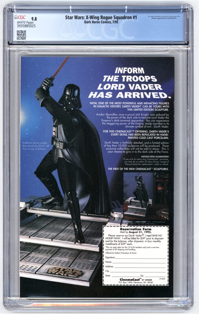 Star Wars X-Wing Rogue Squadron #1  CGC 9.8