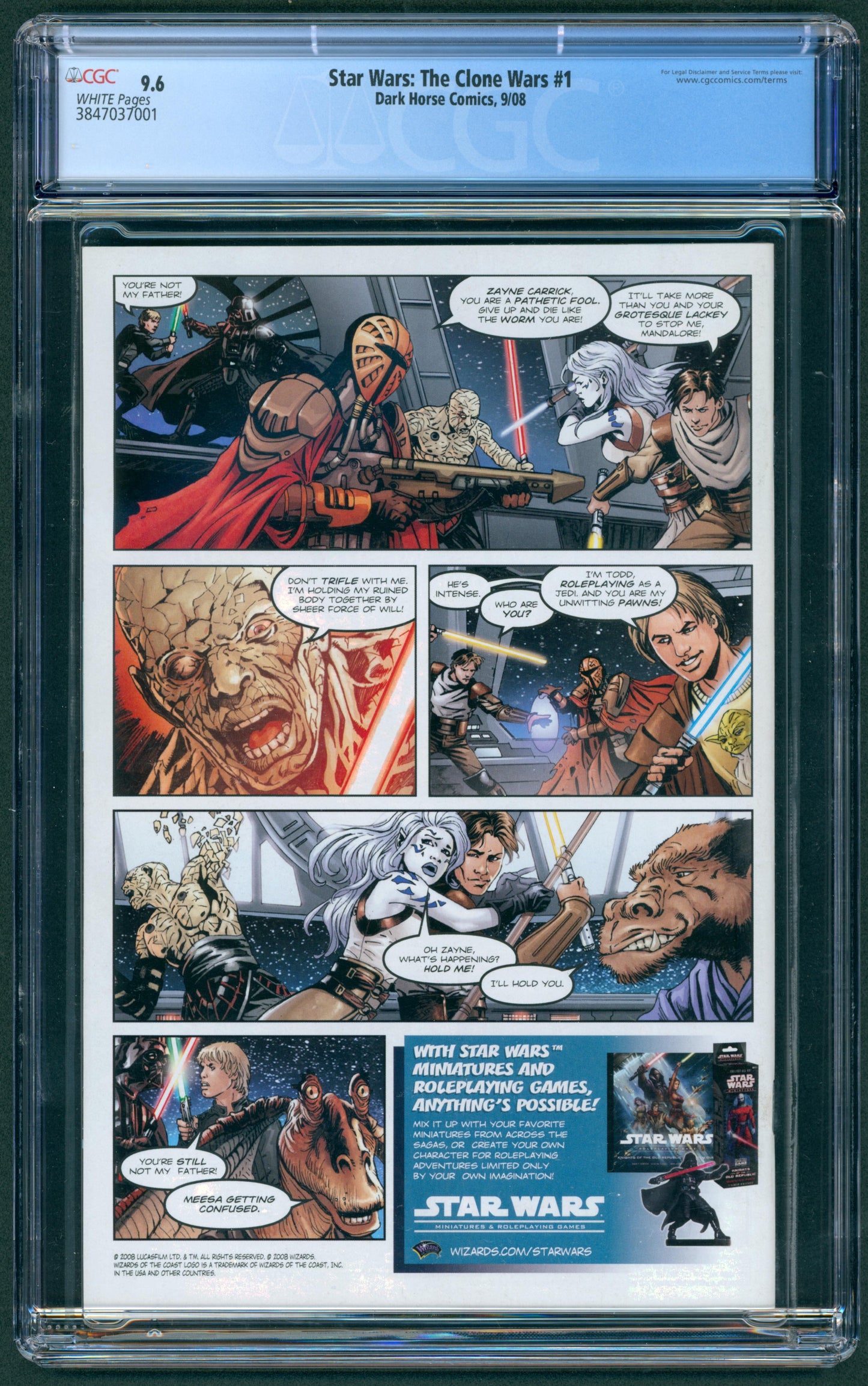 Star Wars The Clone Wars #1  CGC 9.6  1st App. of Ahsoka Tano