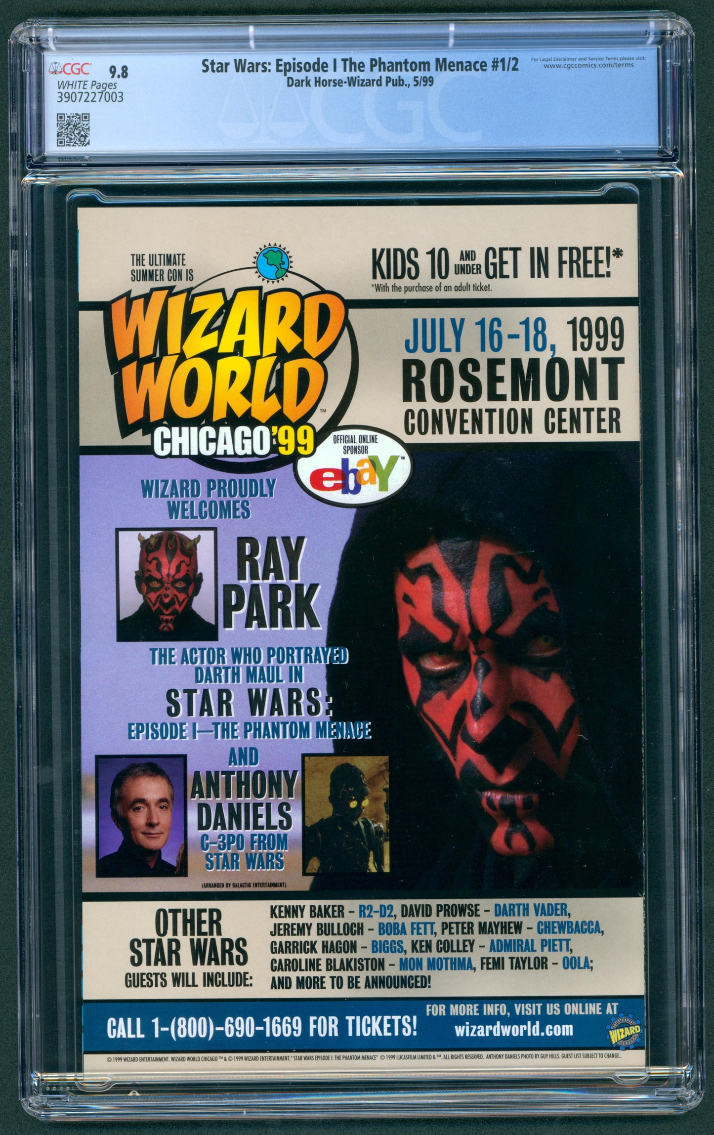 Star Wars  Episode IThe Phantom Menace #1/2  CGC 9.8  1st App. of Qui-Gon Jinn